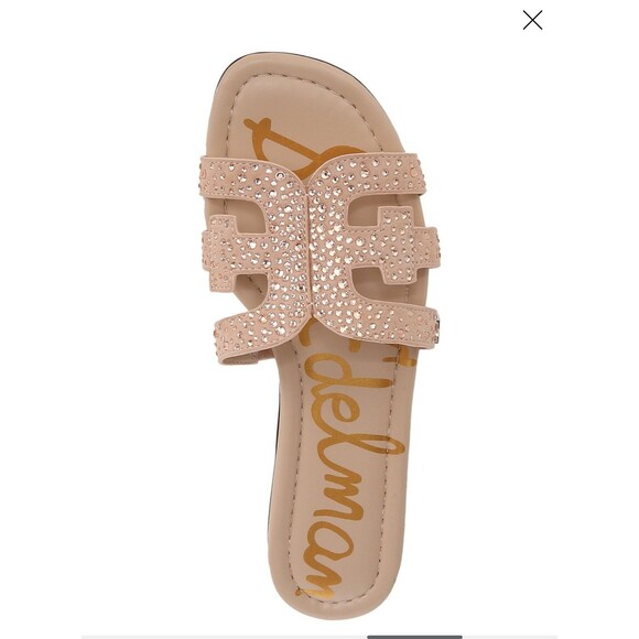 Sam Edelman Beige Embellished Slide Sandals - Picture 2 of 6